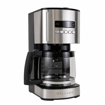 Bellaro 12 Cup Coffeemaker, Black and Stainless Steel