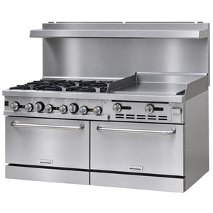 Bellaro Commercial 6 Burner Gas Range with 24 in. Griddle