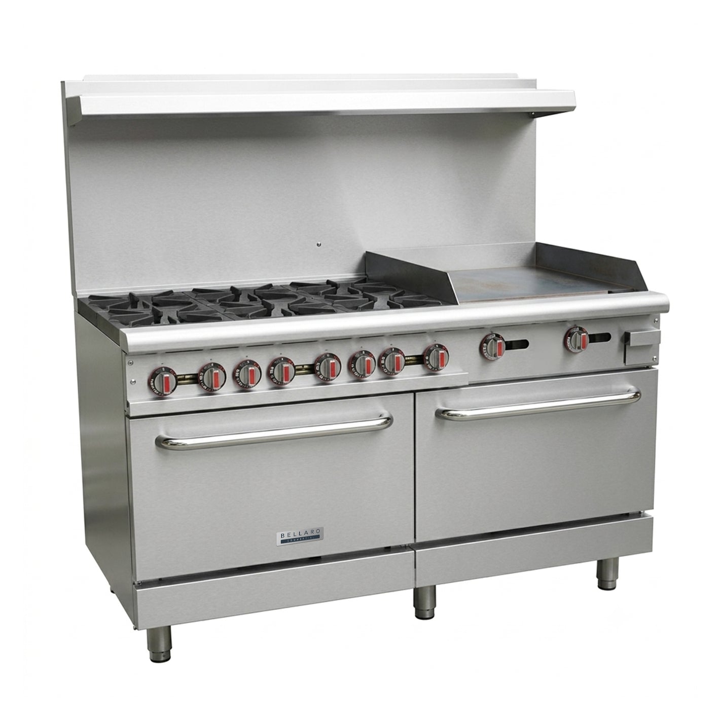 Bellaro Commercial 6 Burner Gas Range with 24 in. Griddle