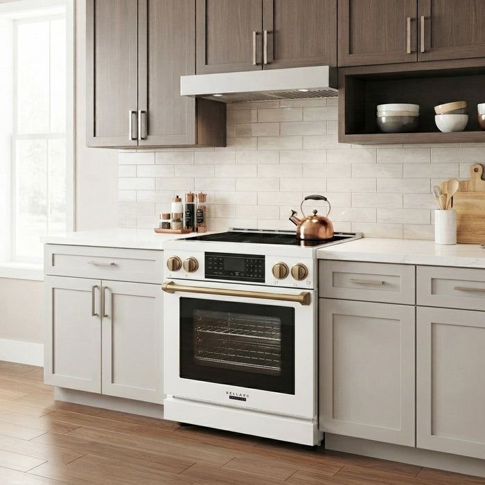 Bellaro 30 in. 5.0 Cu. Ft. Front Control Induction Range, White