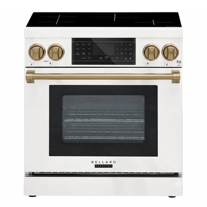 Bellaro 30 in. 5.0 Cu. Ft. Front Control Induction Range, White