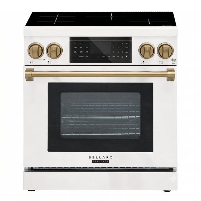 Bellaro 30 in. 5.0 Cu. Ft. Front Control Induction Range, White