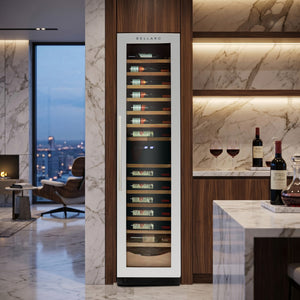 Bellaro 111-Bottle Dual-Zone Wine Fridge, 18 in., Black